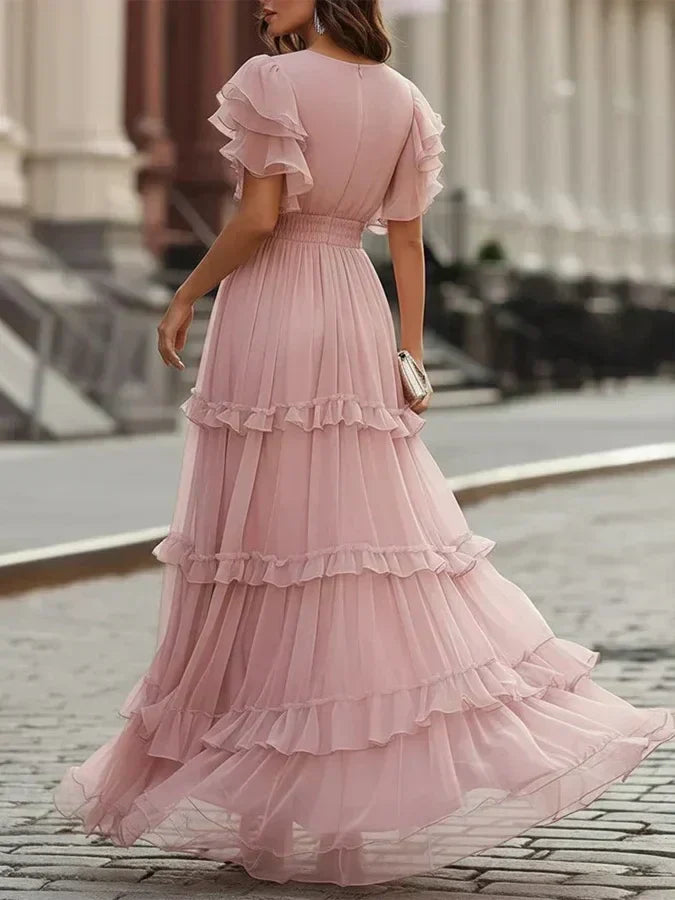 Annalisa | Light Pink Elegant Wedding Maxi Dress