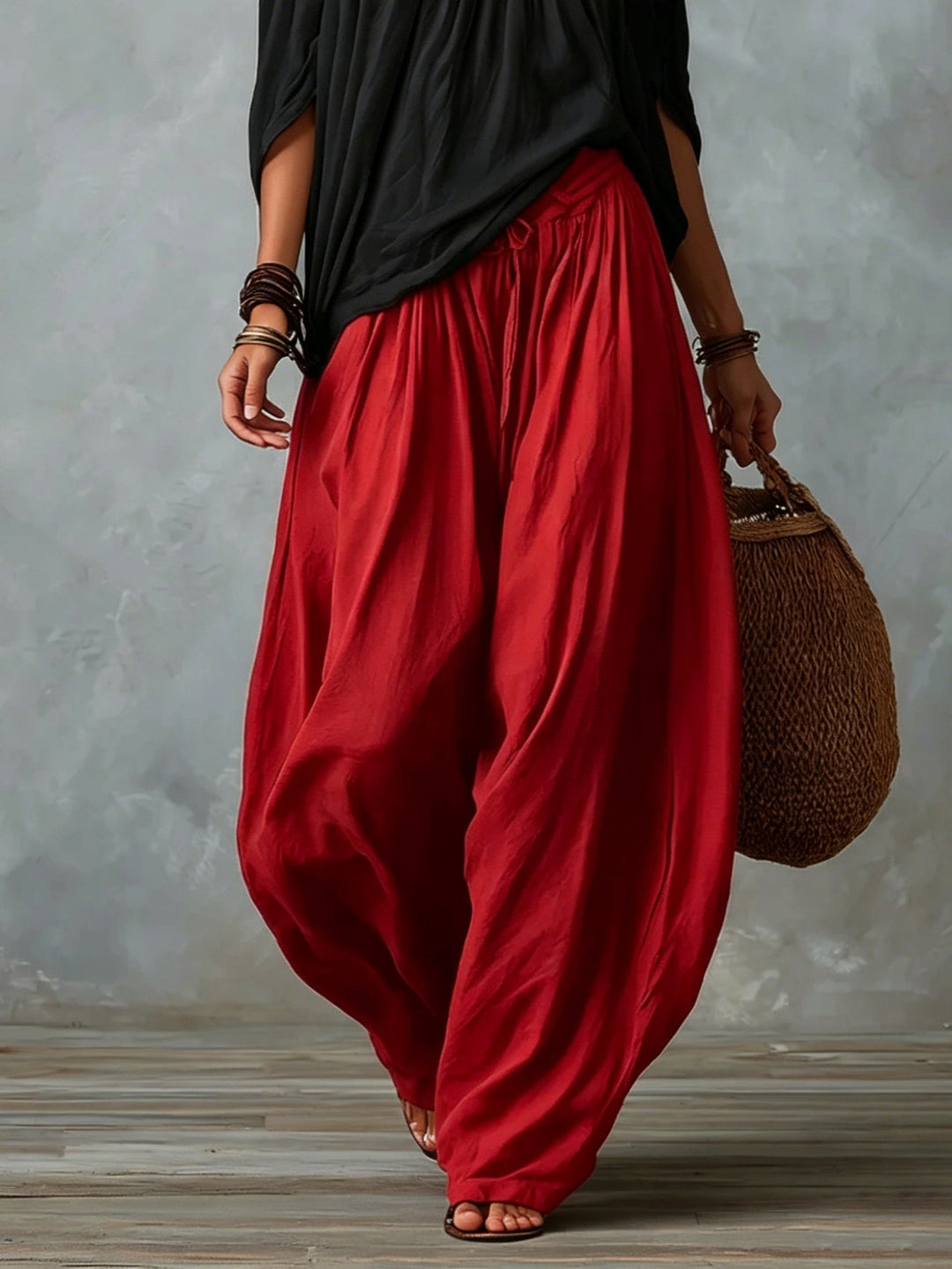 Philomena Off-Shoulder Top & Lantern Trousers Set