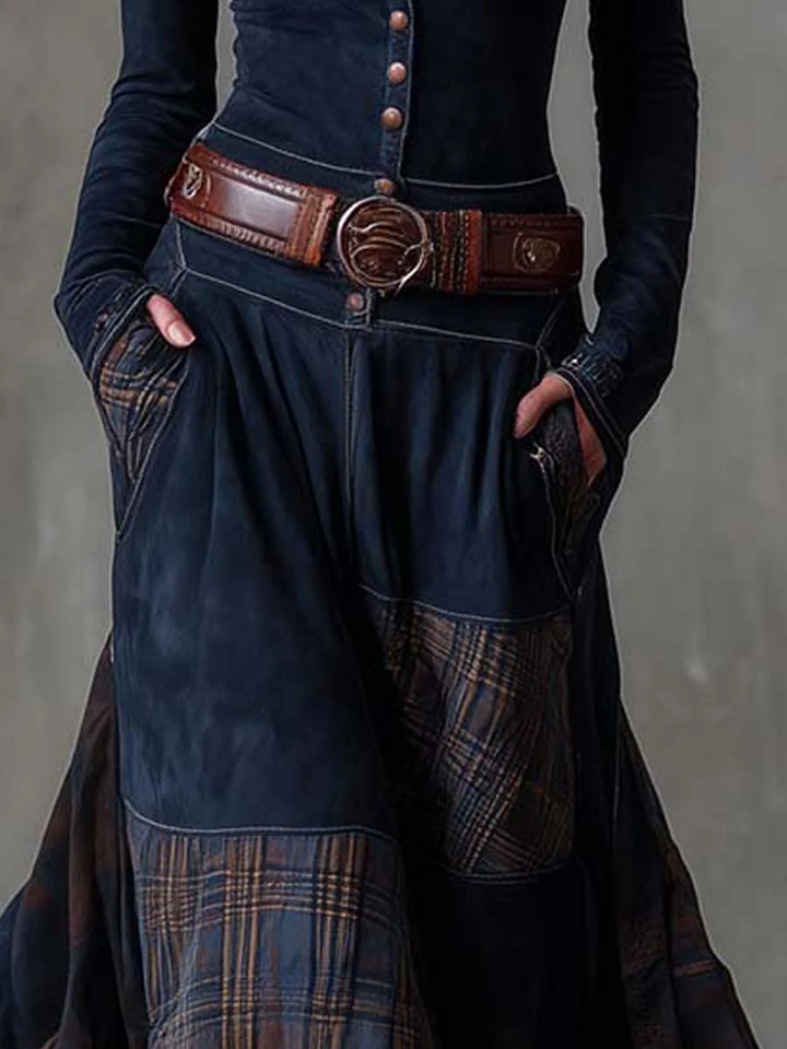 Agatha - Maxi Suede Dress with Belt
