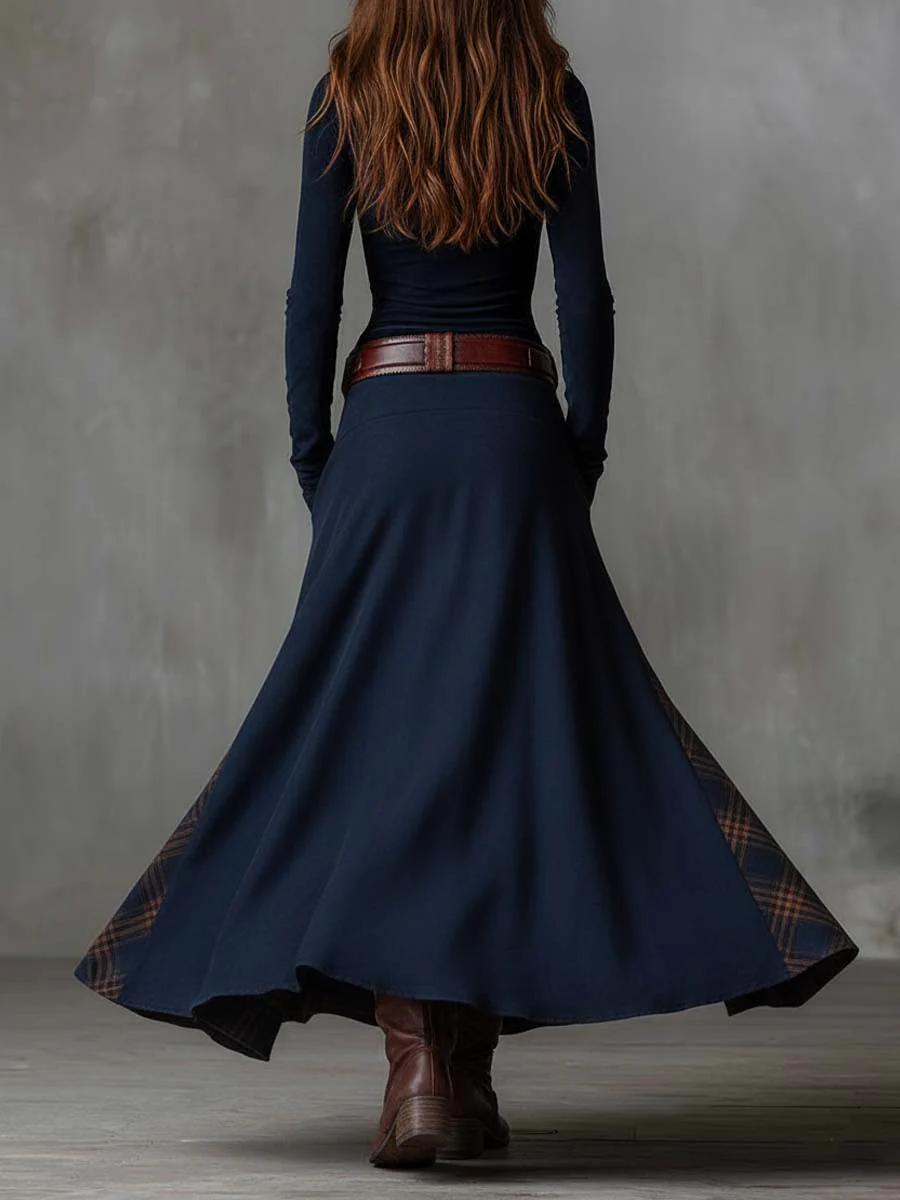 Agatha - Maxi Suede Dress with Belt