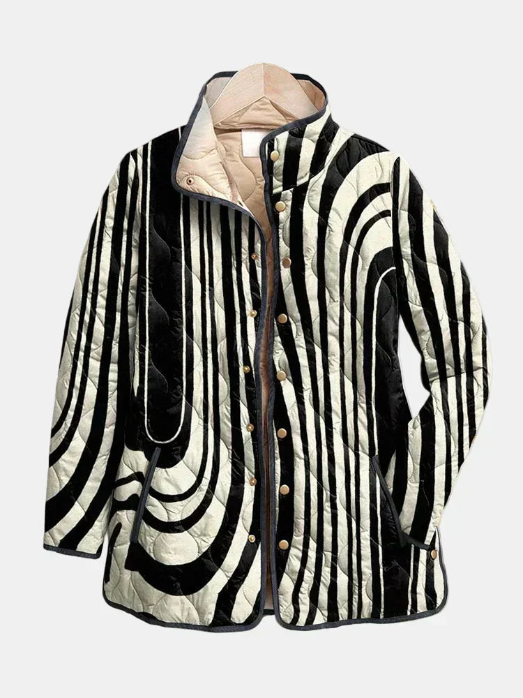 Tatiana | Casual Quilted Jacket with Abstract Geometric Design