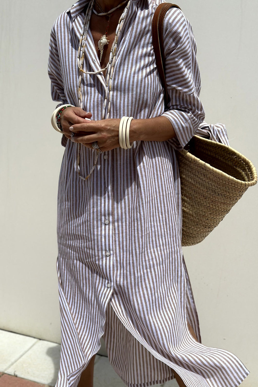 Kenna | Timeless Striped Shirt Dress with Elegant Comfort