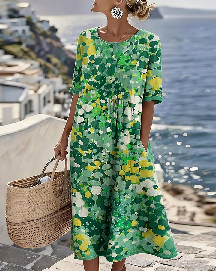 MAGALI™ - ELEGANT FLORAL SUMMER MIDI DRESS