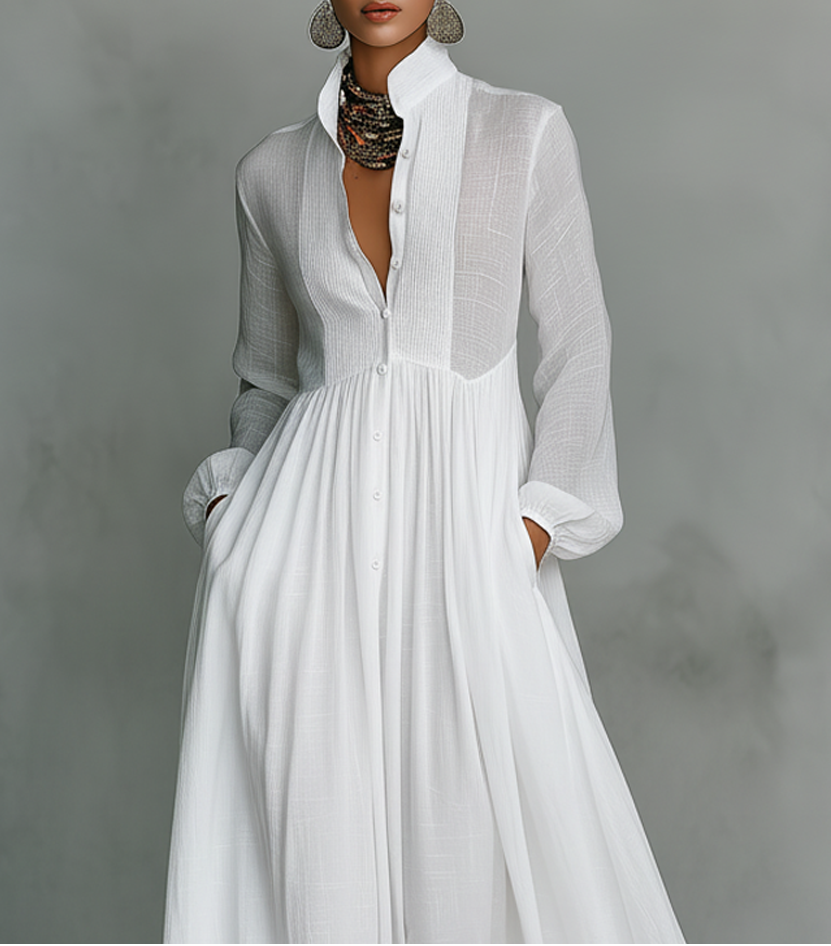Maeve | Flowing Button-Front Maxi Dress