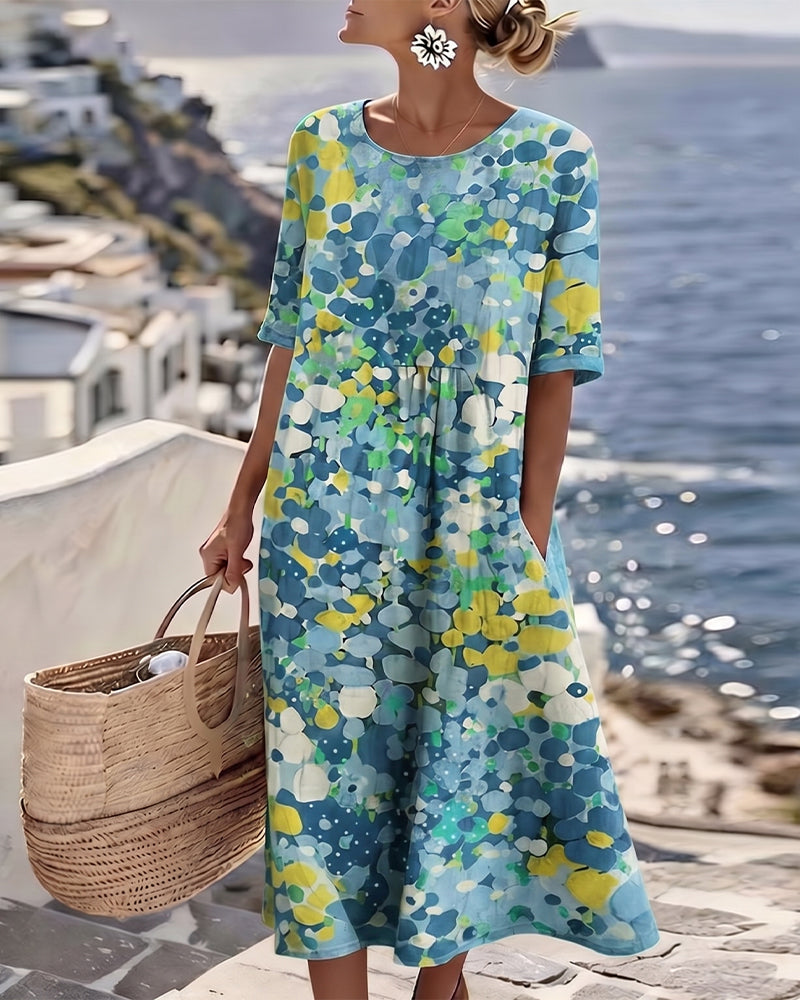 MAGALI™ - ELEGANT FLORAL SUMMER MIDI DRESS