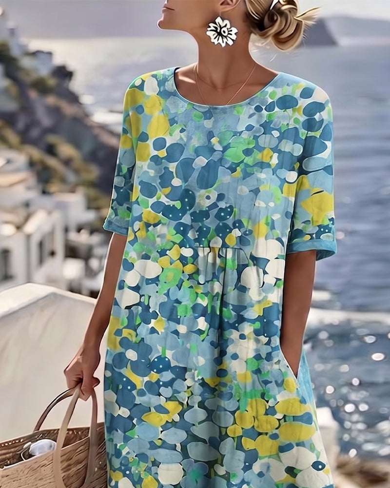 MAGALI™ - ELEGANT FLORAL SUMMER MIDI DRESS