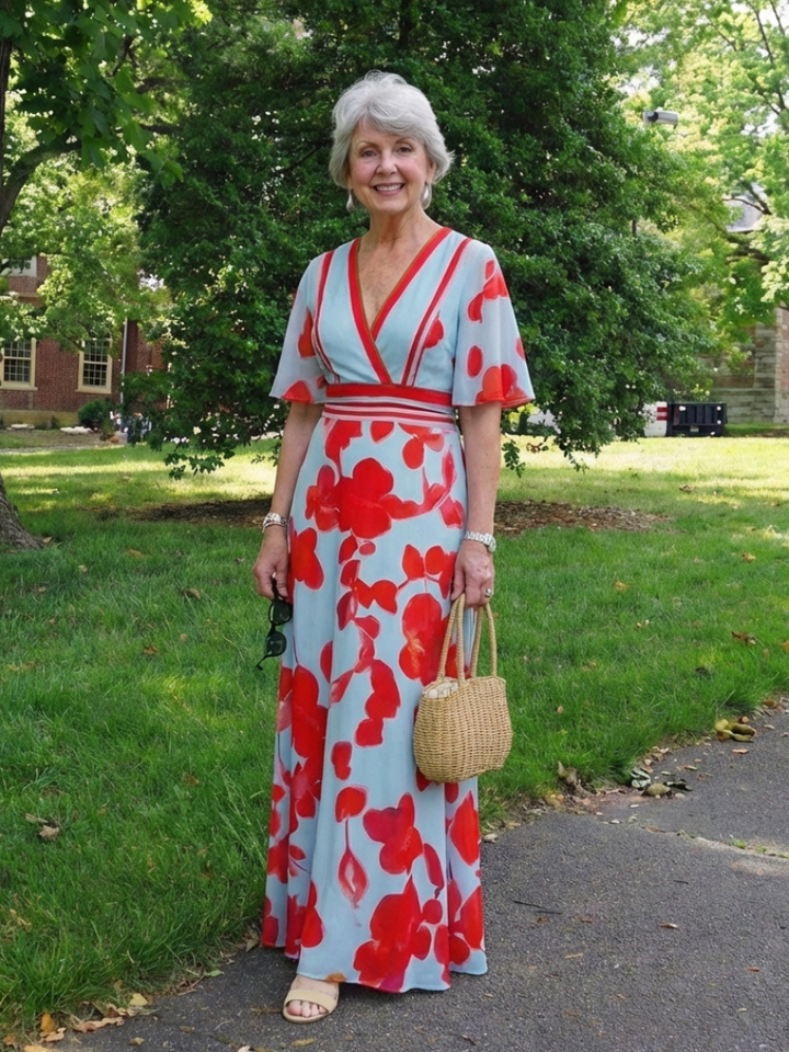Harrow & Lane™ | V Neck Short Sleeve Floral Maxi Dress