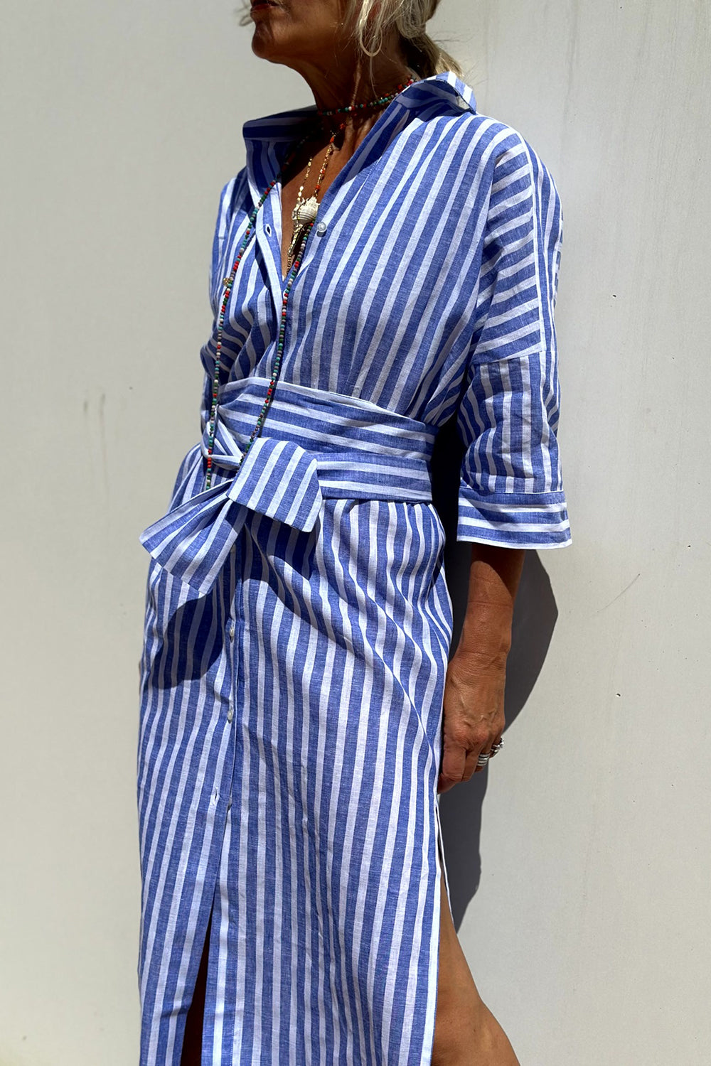 Kenna | Timeless Striped Shirt Dress with Elegant Comfort