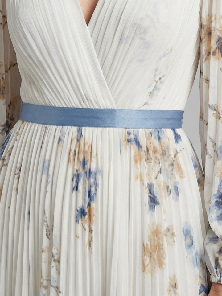 Harrow & Lane™ | Long Sleeve V Neck Floral Maxi Dress
