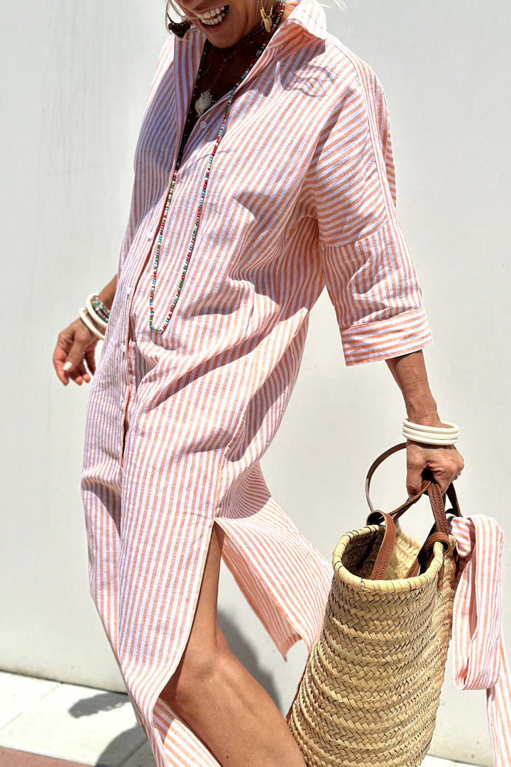 Kenna | Timeless Striped Shirt Dress with Elegant Comfort