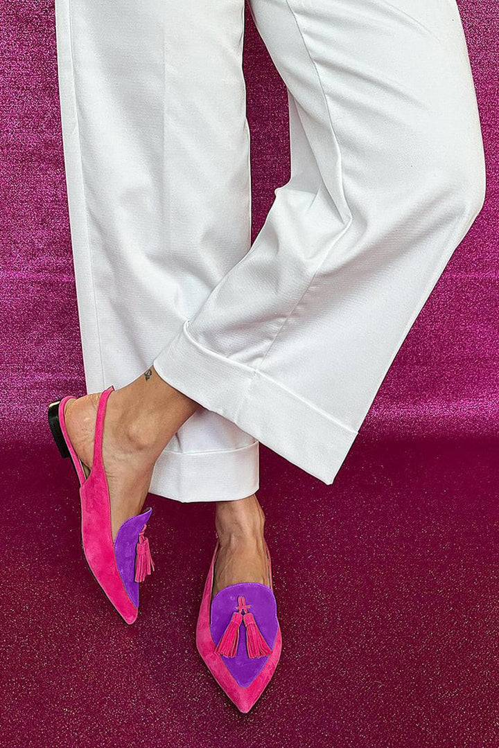 Danica | Fringe Ballet Flats with Ankle Strap