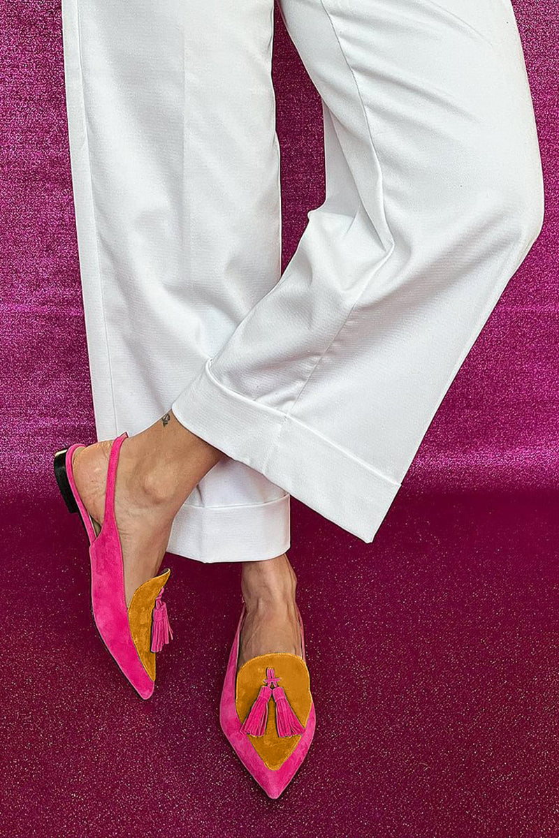Danica | Fringe Ballet Flats with Ankle Strap
