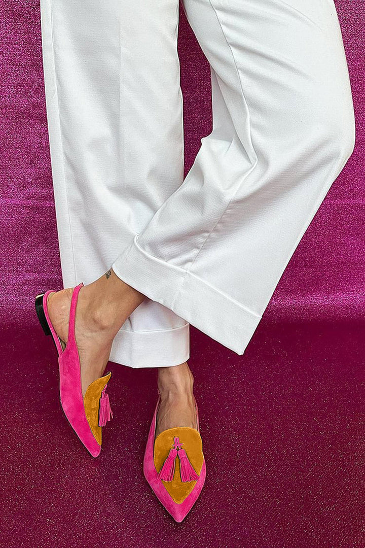 Danica | Fringe Ballet Flats with Ankle Strap