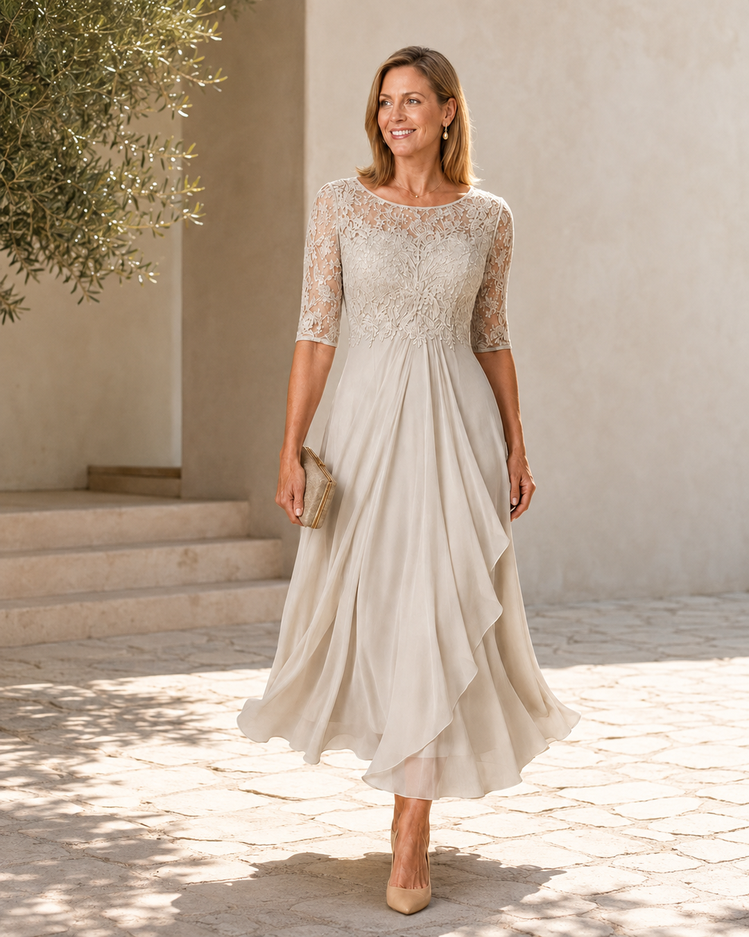Vivienne – The Flattering Lace Midi Dress