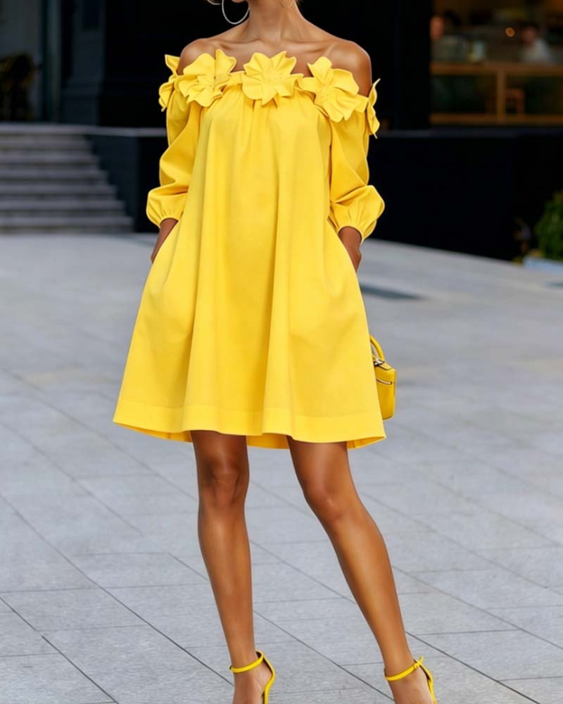 BRIONY | OFF-SHOULDER A-LINE DRESS