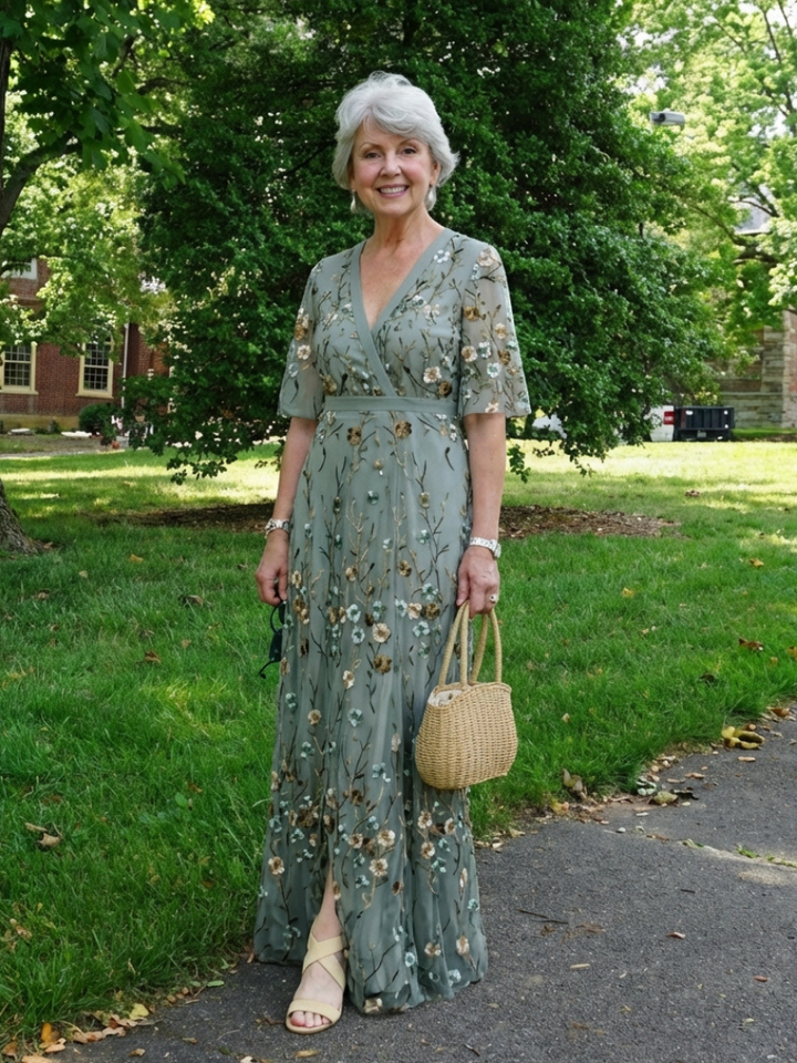 Harrow & Lane™ | Floral V Neck Short Sleeve Maxi Dress