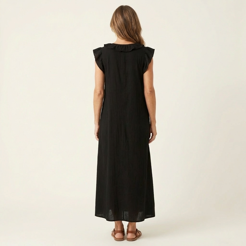 Bridie | Ruffle V-Neck Maxi Dress