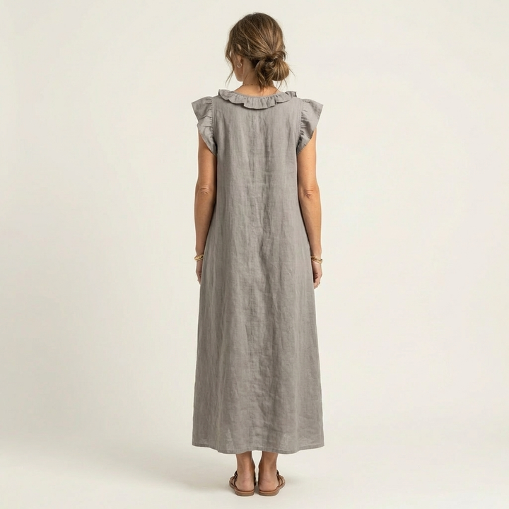 Bridie | Ruffle V-Neck Maxi Dress