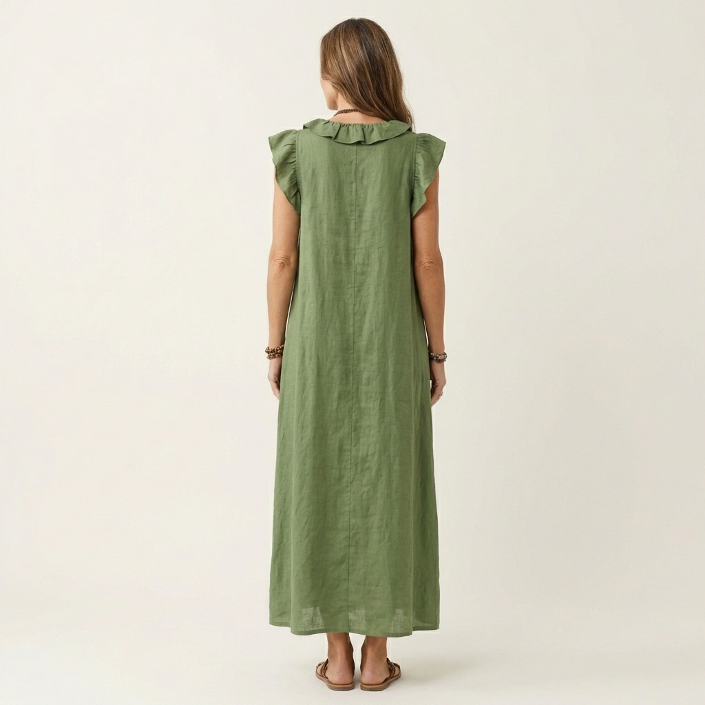 Bridie | Ruffle V-Neck Maxi Dress