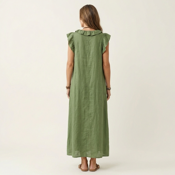 Bridie | Ruffle V-Neck Maxi Dress