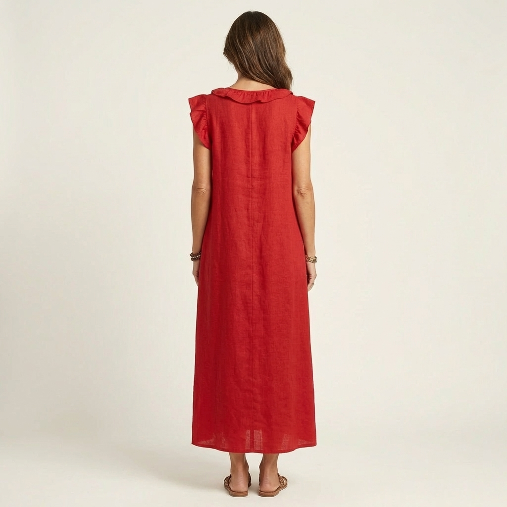 Bridie | Ruffle V-Neck Maxi Dress