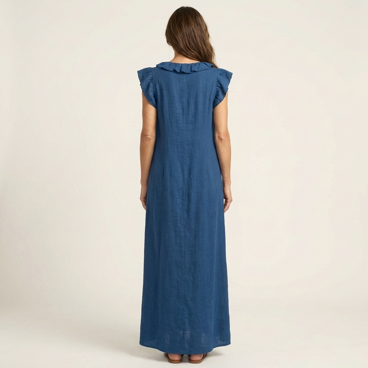 Bridie | Ruffle V-Neck Maxi Dress