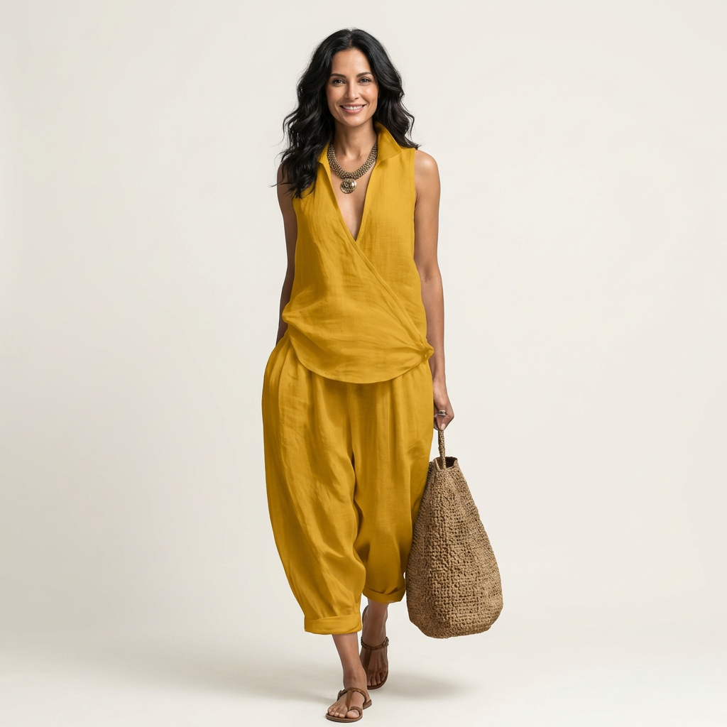 Orietta | Wrap-Top & Wide-Leg Set