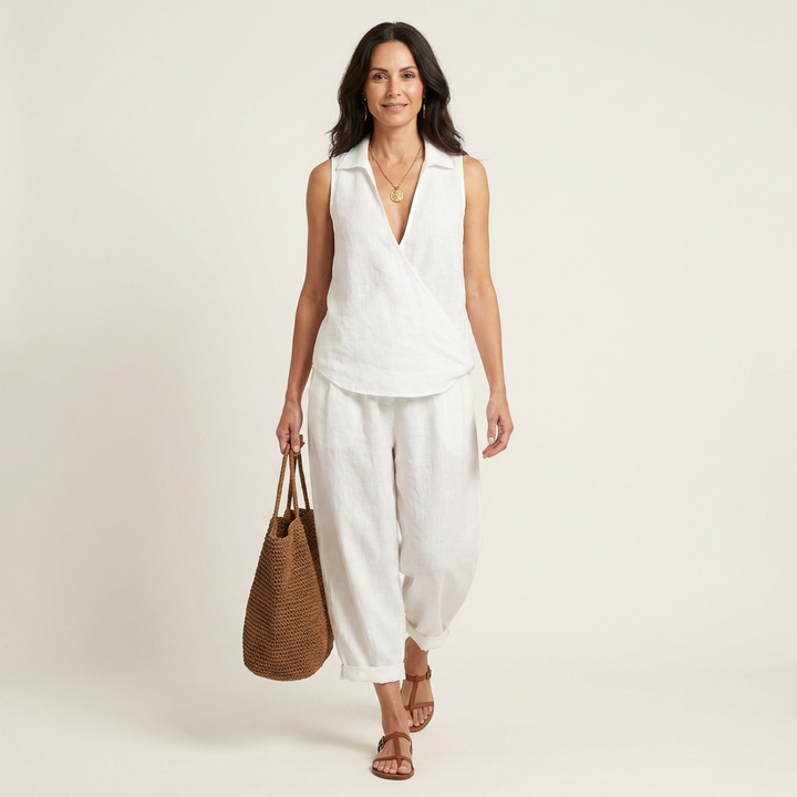 Orietta | Wrap-Top & Wide-Leg Set