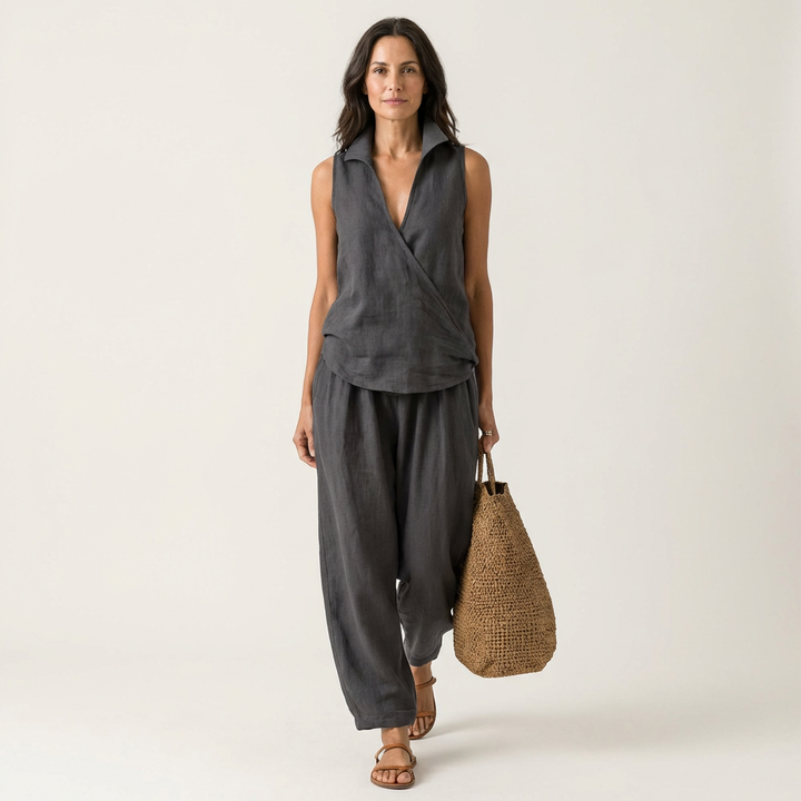 Orietta | Wrap-Top & Wide-Leg Set