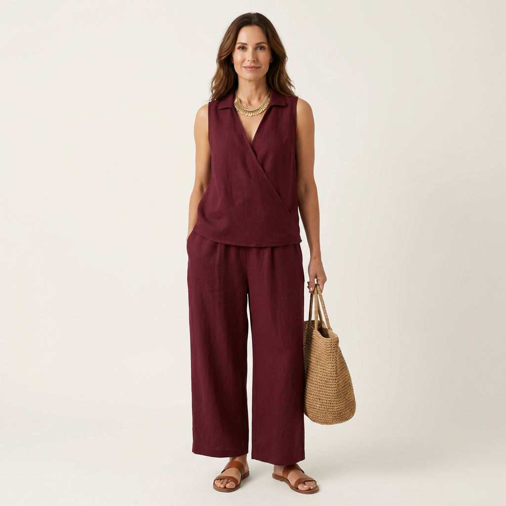 Orietta | Wrap-Top & Wide-Leg Set