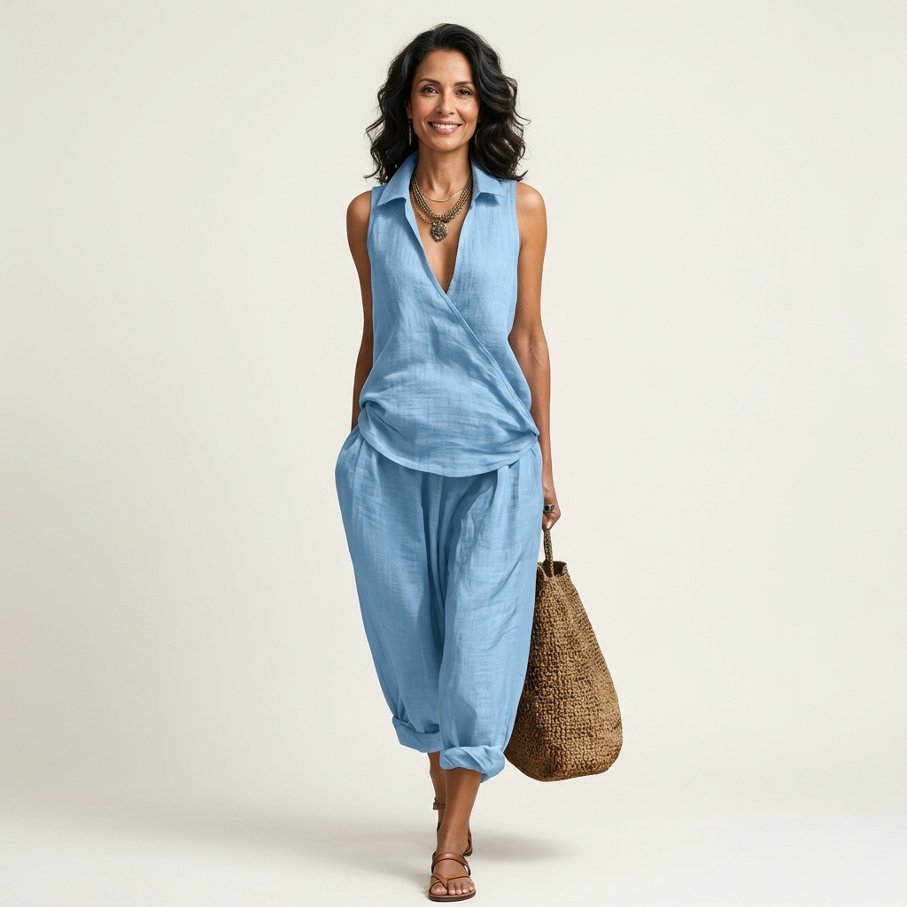 Orietta | Wrap-Top & Wide-Leg Set