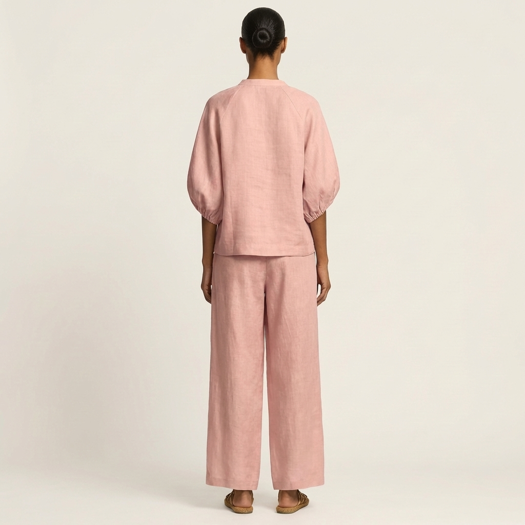 Orna | Zipper-Front Puff Sleeve Set