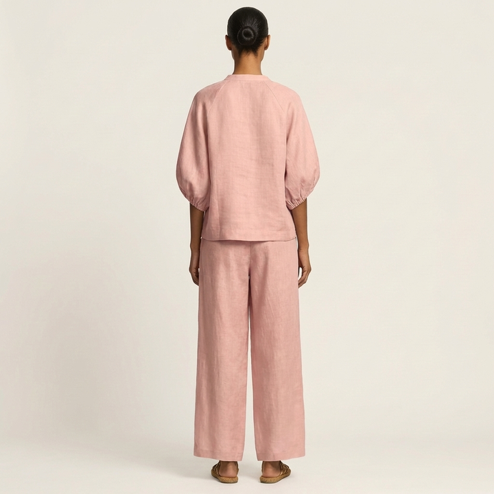 Orna | Zipper-Front Puff Sleeve Set