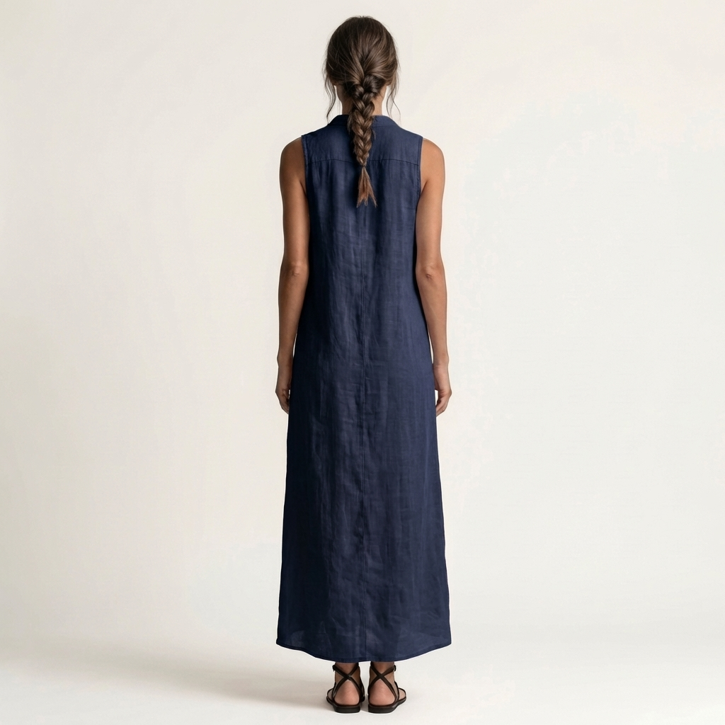 Nerea | Hooded Button-Front Sleeveless Maxi Dress