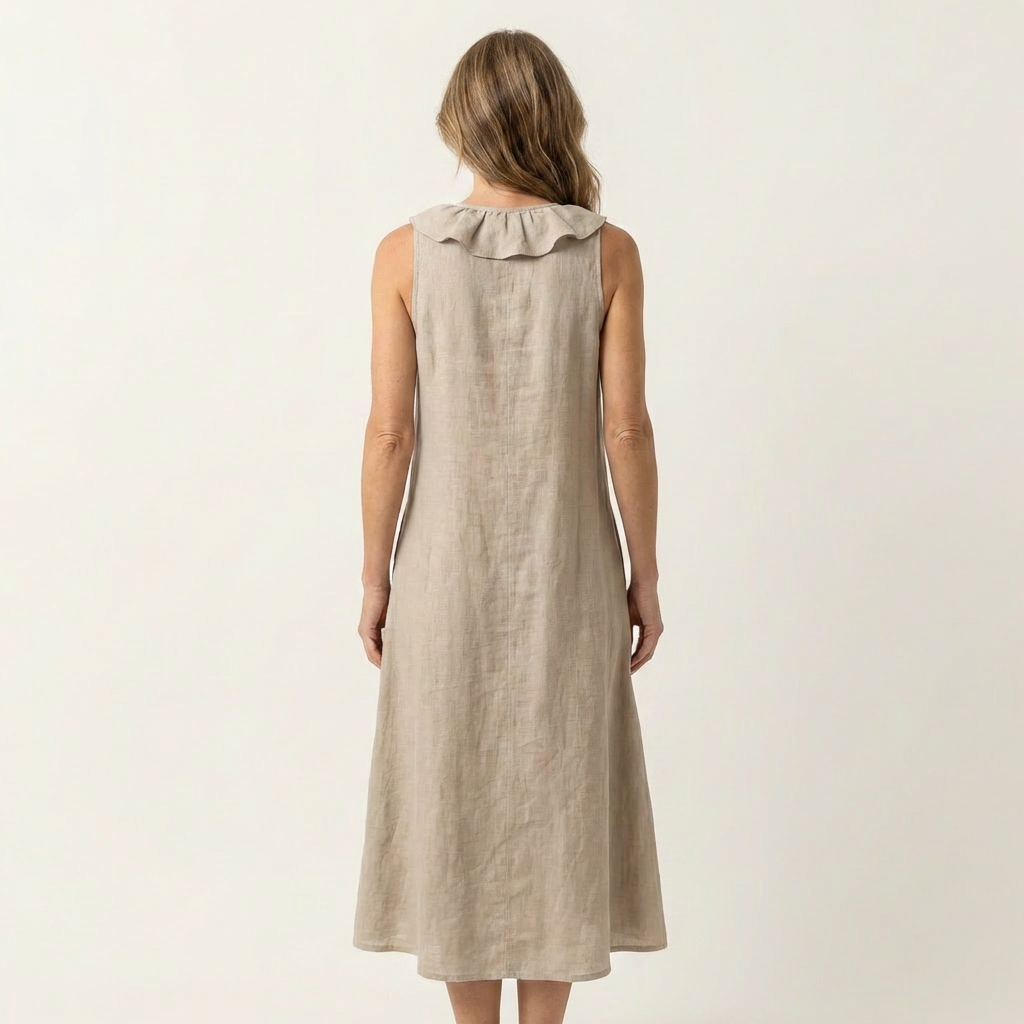 Ombeline | Ruffle-Front V-Neck Sleeveless Maxi Dress