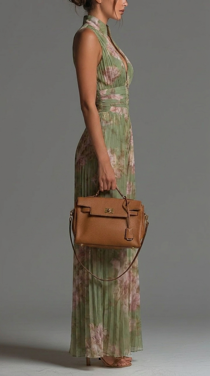 Anwen | Pleated Floral Chiffon Jumpsuit