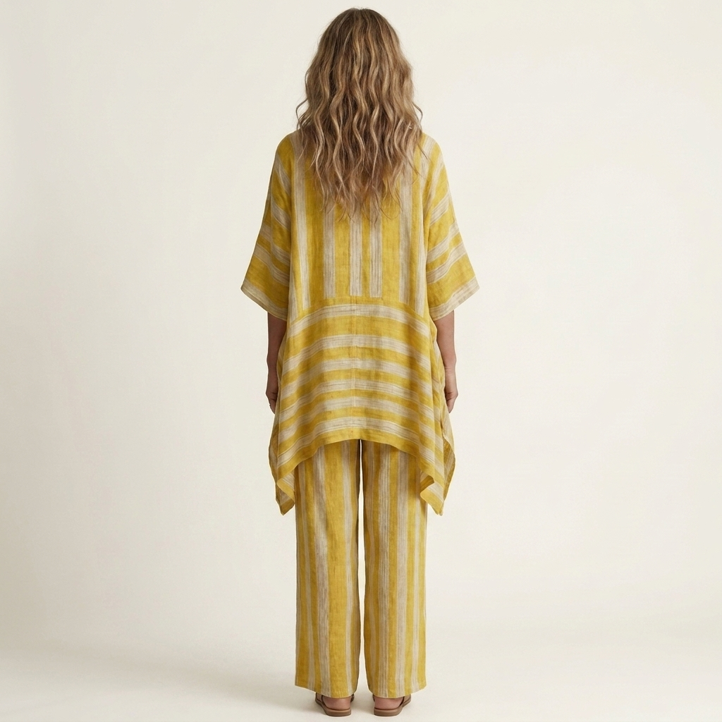 Oriel | Two-Piece Striped Cotton-Linen Set