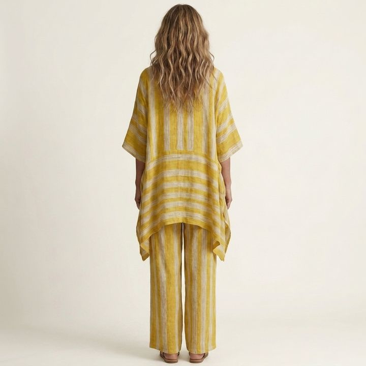 Oriel | Two-Piece Striped Cotton-Linen Set