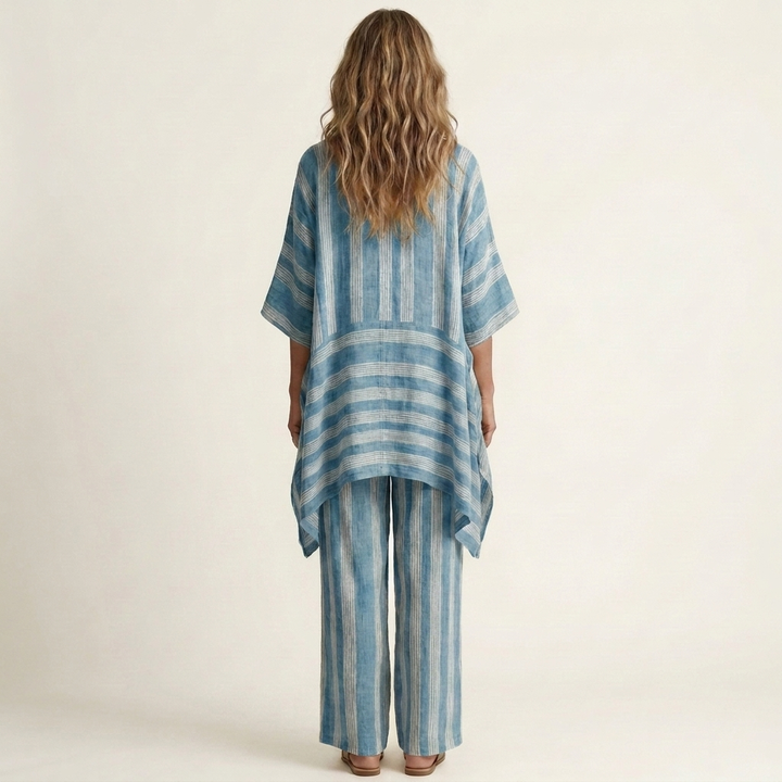 Oriel | Two-Piece Striped Cotton-Linen Set