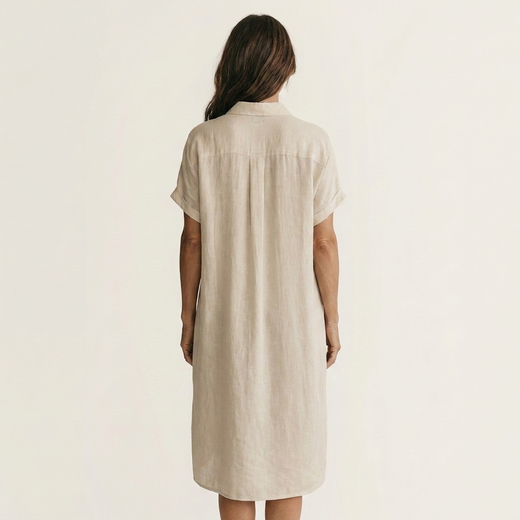 Nessa | Midi Shirt Dress with Rolled Cuffs