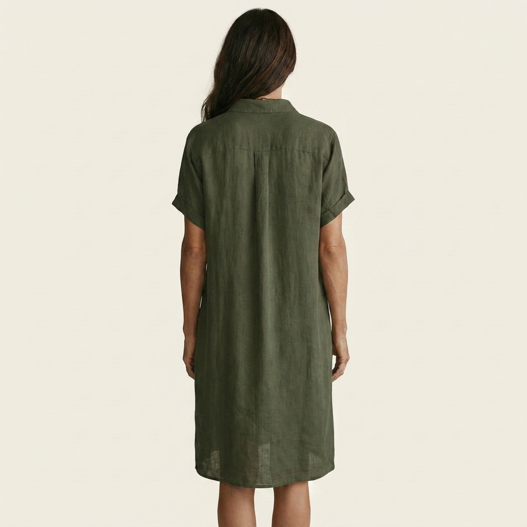 Nessa | Midi Shirt Dress with Rolled Cuffs