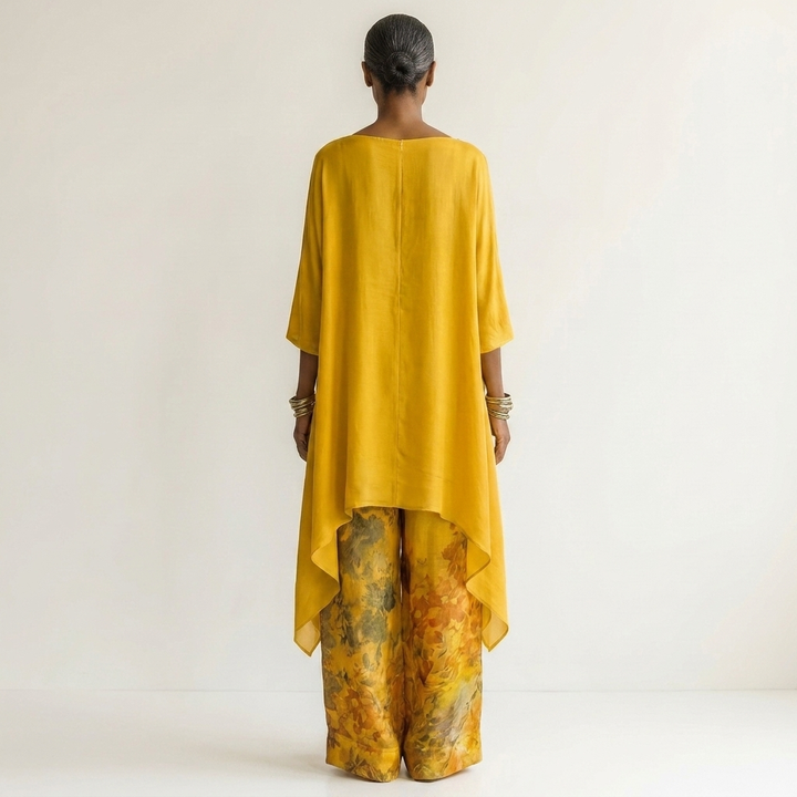 Brenda | Cotton-Silk Two-Piece Set with Asymmetric Tunic