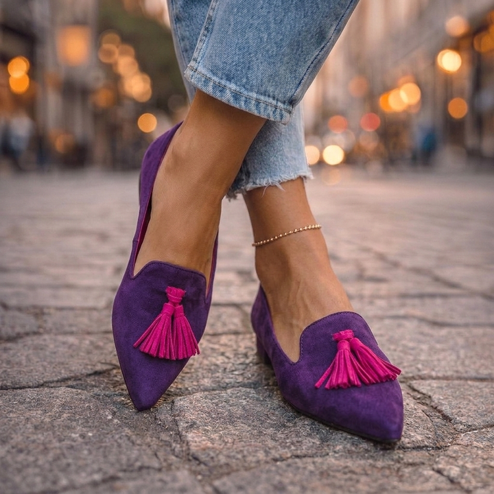 Domitilla | Pointed Flats with Tassels