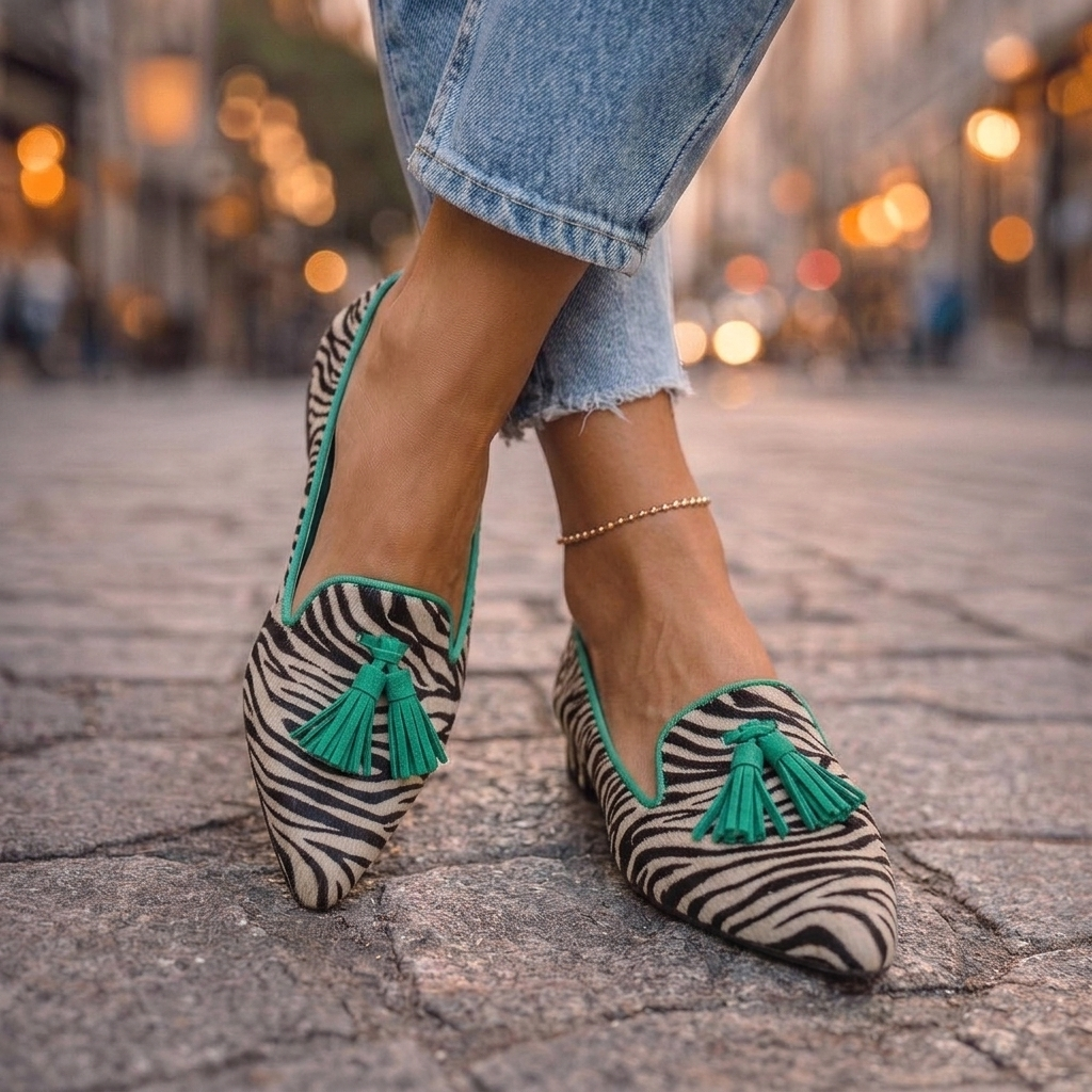 Domitilla | Pointed Flats with Tassels