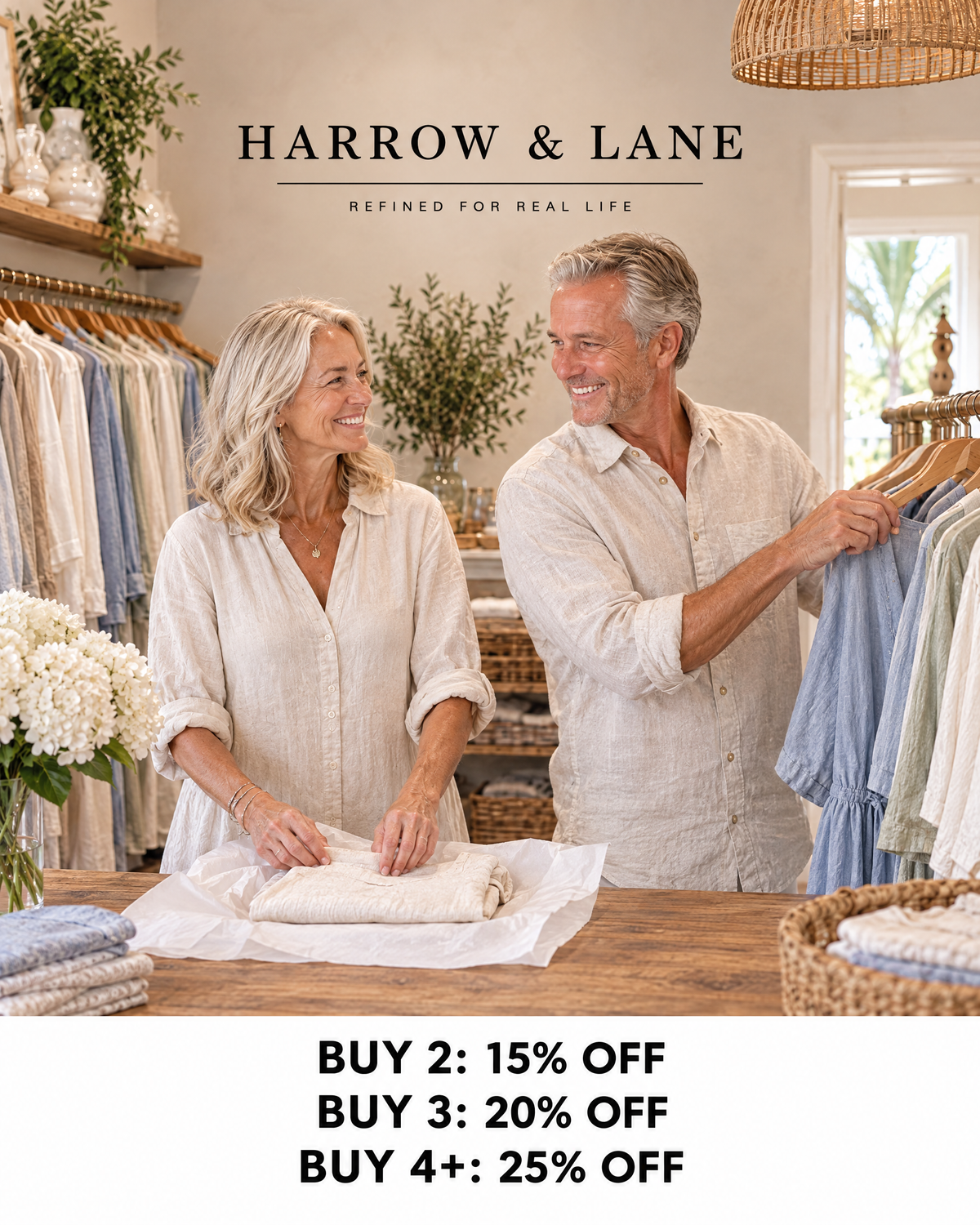 Harrow & Lane Sydney. Buy 2: 15% off, buy 3: 20% off, buy 4+: 25% off