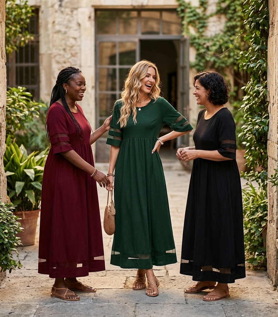 Aude™ | Flattering Tummy-Smoothing Midi Dress