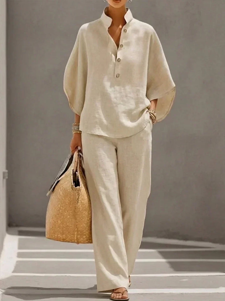 Suzanne | Set with Batwing Sleeves and Wide Pants