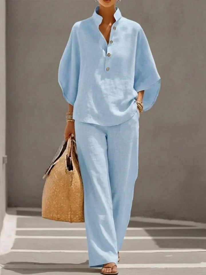 Suzanne | Set with Batwing Sleeves and Wide Pants