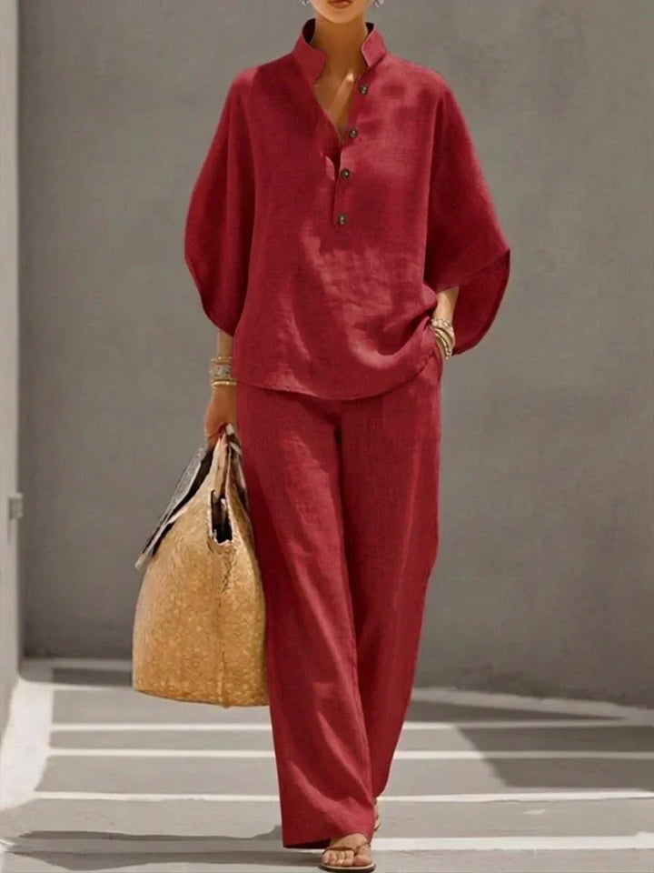 Suzanne | Set with Batwing Sleeves and Wide Pants