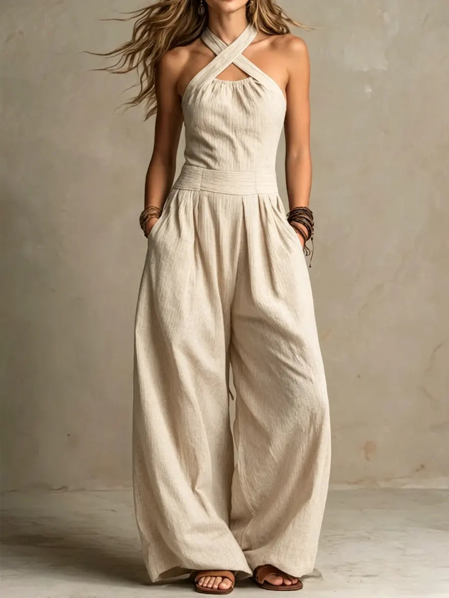 Janet – Elegant Linen and Cotton Jumpsuit